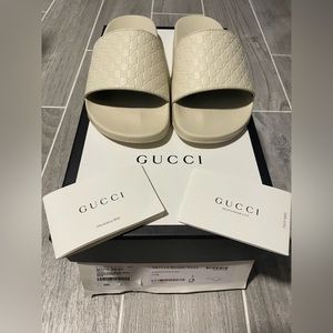 BRAND NEW, AUTHENTIC Microguccissima Soft Ivoire Gucci Slides